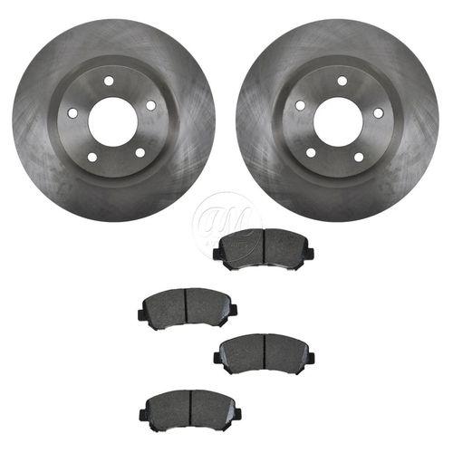 08-12 nissan rogue front semi metallic brake pads & 2 rotors discs kit set