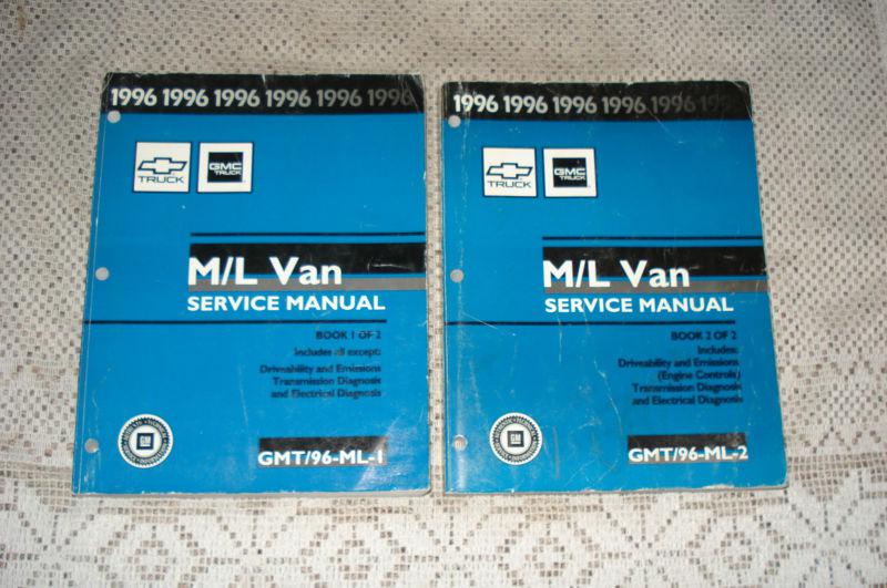 1996 chevy astro gmc safari van service manual set shop books rare m/l emission 