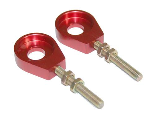 Pit bike red alloy cnc 12mm chain tensioners adjusters for 110cc 125cc