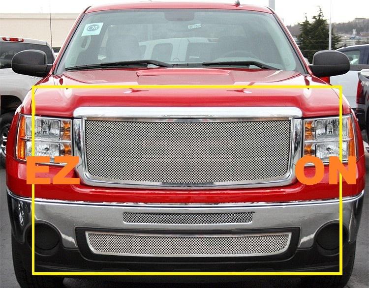 07 08 09 10 gmc sierra 2500hd/3500hd stainless steel mesh grille combo 