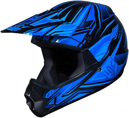 New hjc cl-xy offroad/motocross fulcrom youth helmet, mc-2 blue/black, small/sm