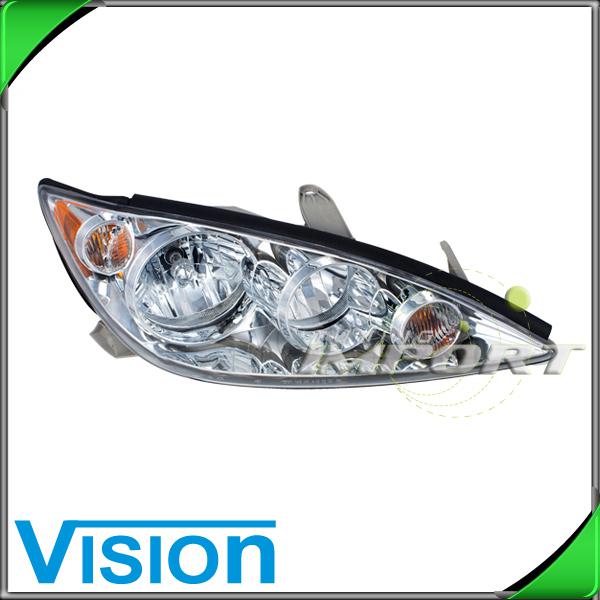 Passenger r/h side headlight assembly chrome bezel 05-06 toyota camry usa built