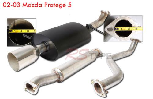 02-03 mazda protégé catback black muffler chrome tip (mazda)