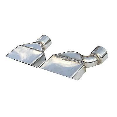 Pypes evt87 exhaust tip stainless polished rectangular slant cut 2 1/2" each