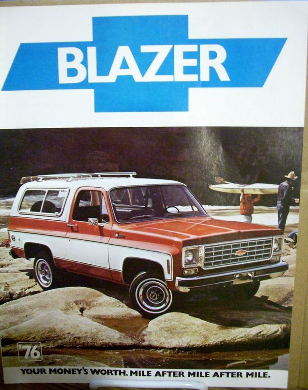 Nos 1976 76 chevy chevrolet blazer dealership sales brochure