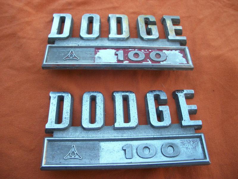 1961-1971 d100 dude dodge swepline pick up truck fender emblem trim