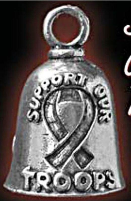 Pewter motorcycle guardian bell support troops new