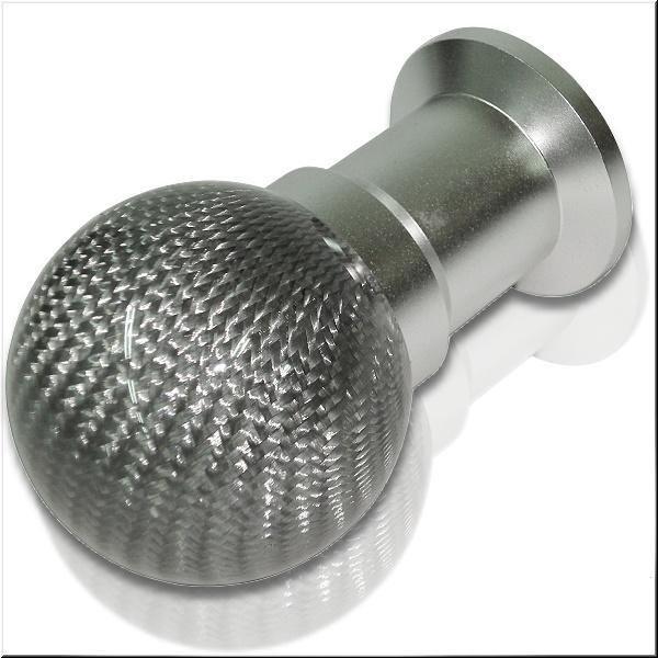 Car silver real carbon manual transmission shift gear knob 