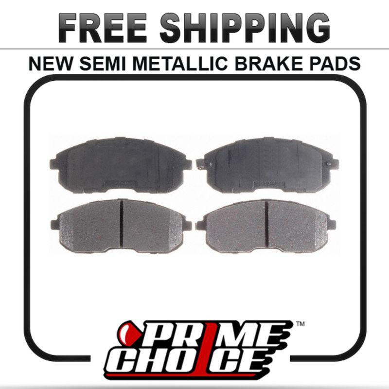 New premium complete set of front metallic disc brake pads with shims