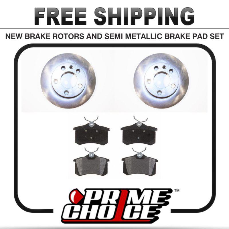 Premium rear metallic brake pads and disc rotors complete kit left & right pair