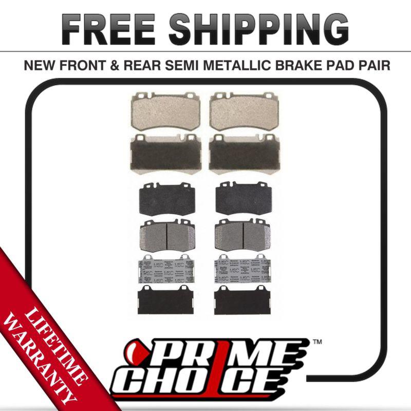 Complete set of front and rear premium brake pads with lifetime warranty