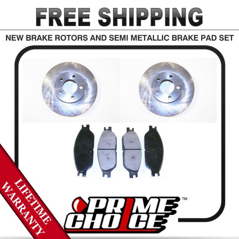 Front kit (2) brake rotors and (1 set) premium brake pads with lifetime warranty