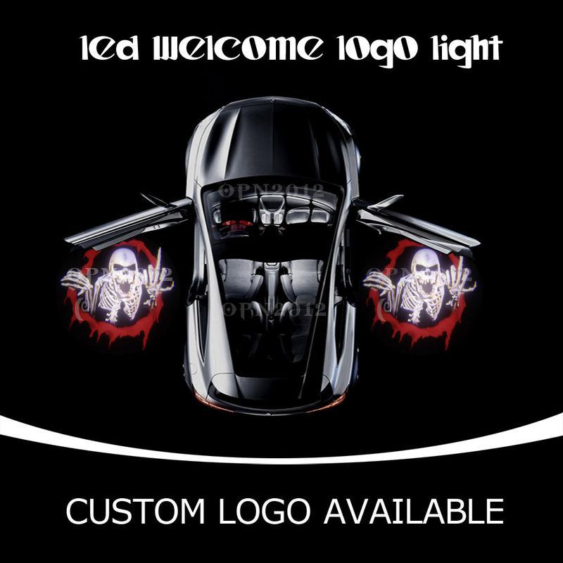 Skeleton knight car door step lamp ghost shadow laser projector logo led light