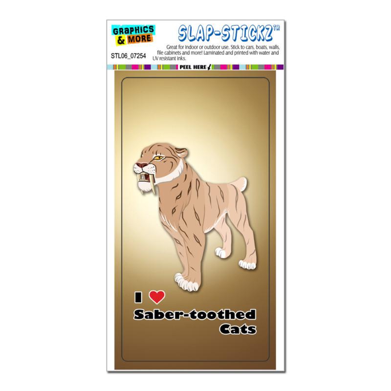 I love heart saber-toothed cat tiger - ice age - slap-stickz™ bumper sticker