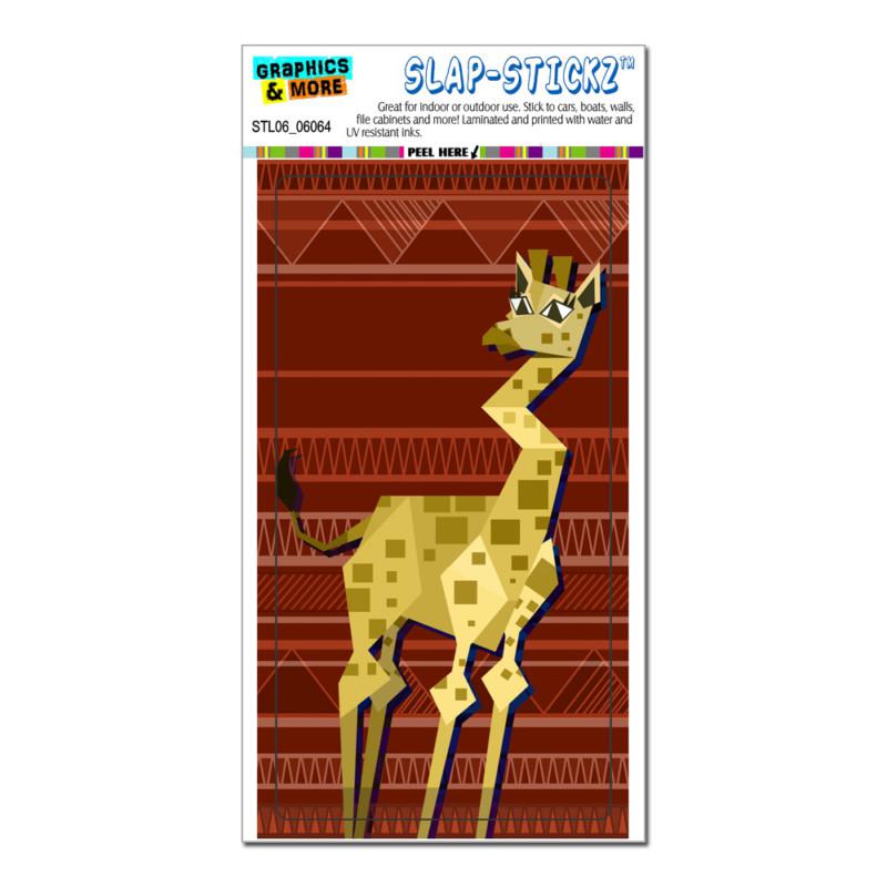 Geometric giraffe red - slap-stickz™ automotive car window locker bumper sticker