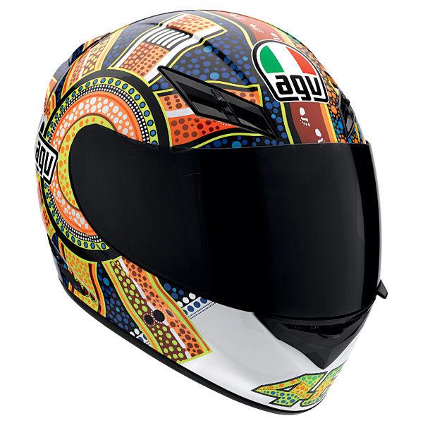 Agv k3 dreamtime 46 valentino rossi motorcycle helmet orange blue  all sizes