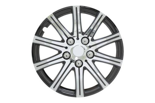 Pilot wh528-14se-bx - silver 14" stick wheel covers 4 pcs w black accent