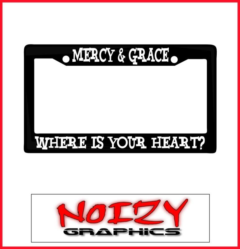 Christian license plate frame car sticker truck decal mercy grace where ur heart