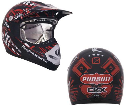 Motocross mx offroad atv helmet youth ckx tx-218 pursuit red/black small