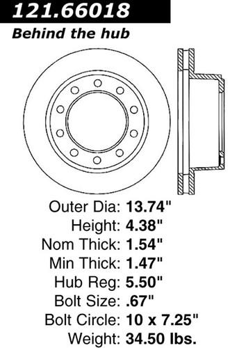 Centric 121.66018 rear brake rotor/disc-c-tek standard rotor-preferred