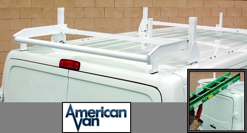 Aluminum 2 support ladder rack for nissan nv high roof vans