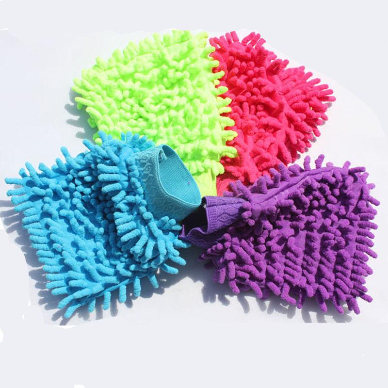 1pcs super soft mitt microfiber glove for car clearning washing random color