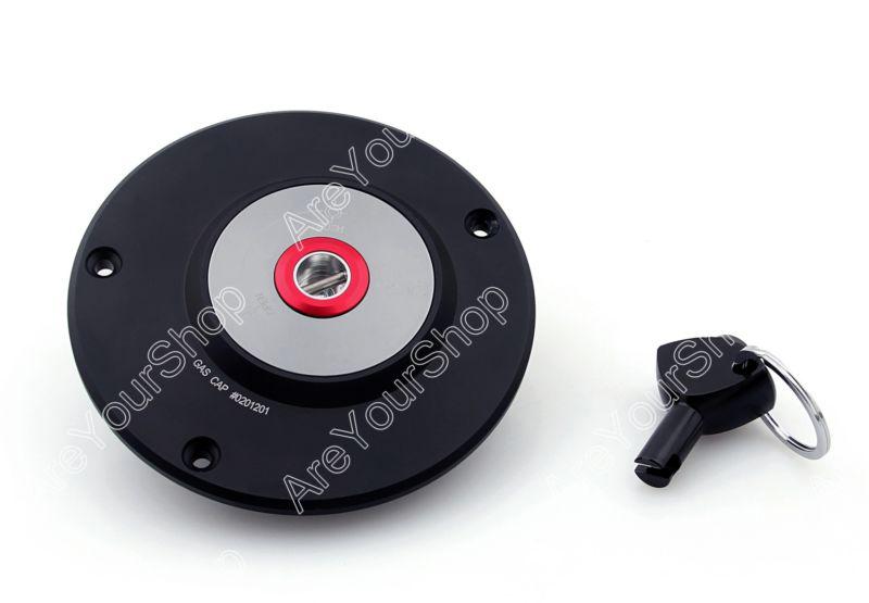 Key lock fuel gas cap suzuki gsxr 600 750 1000 1300 sv650 tl1000r/1000s blk/gr