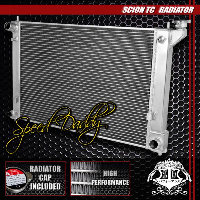 Dual core 2-row bolt-on full aluminum racing radiator 05-11 scion tc 2az-fe mt