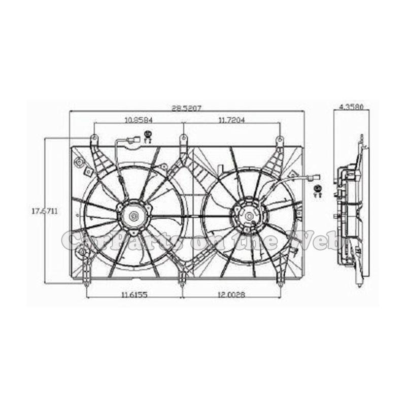 New 2003-2007 honda accord coupe sedan 2.4l dual radiator cooling fan assembly