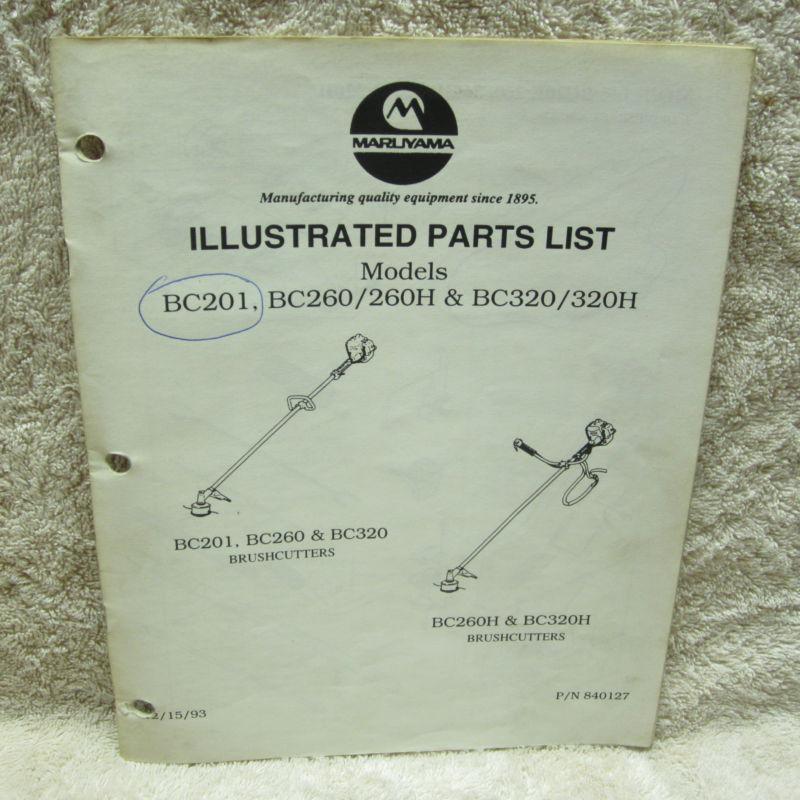 Maruyama illustrated parts list for models bc201 bc260/260h bc320/320h 