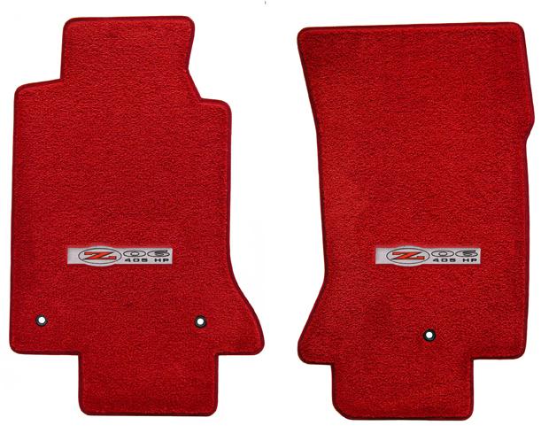 1997-2004 c5 corvette lloyd mats red front floor mats w/ z06 405 hp logo