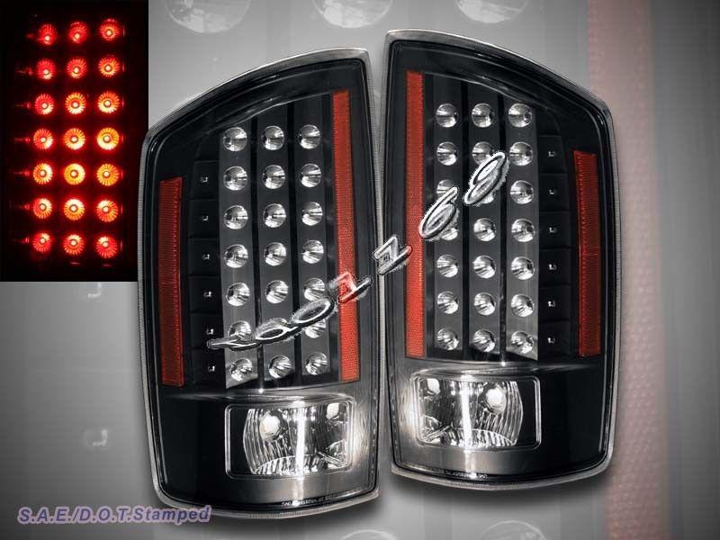 07 08 dodge ram led tail lights black 1500 2500 3500