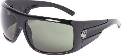 Dragon shield sunglasses, jet frame, green lens