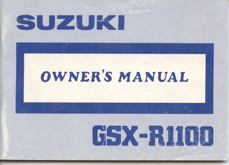 1989 suzuki gsx-r1100 owner's manual