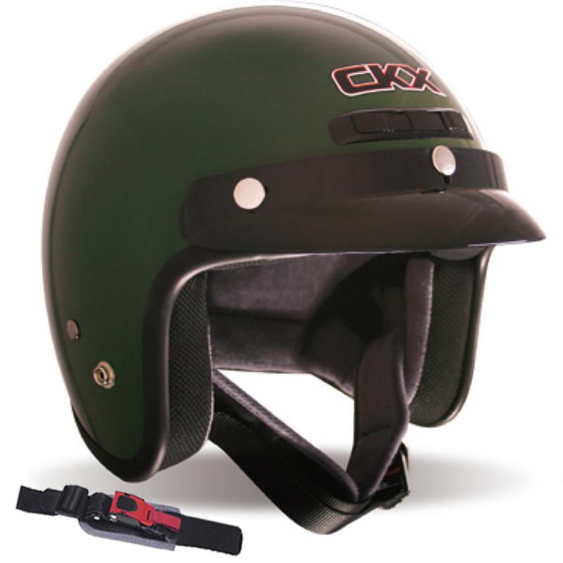 Motorcycle helmet open face scooter green small ckx vg-200 adult proclip new