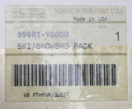 1996-2003 nissan pathfinder/quest oem ski/snowboard rack new- part # 999r1-vg000