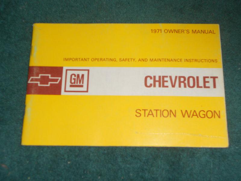 1971 chevrolet station wagon owner's manual original full-size chevy guide