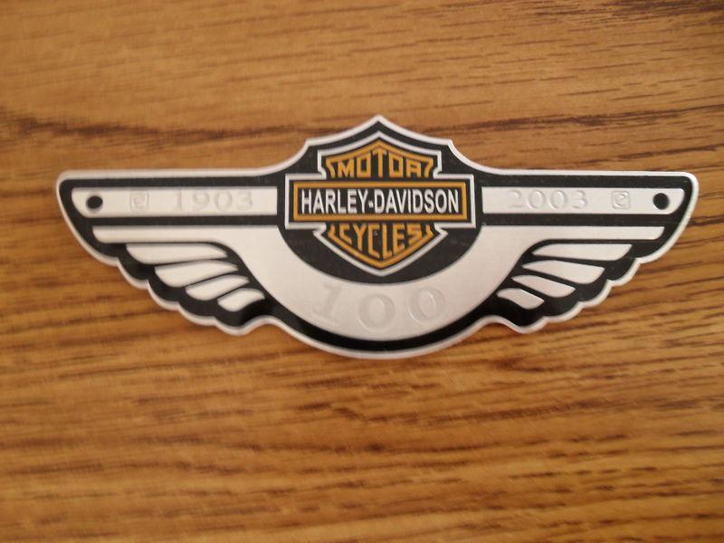 Harley davidson 100th anniversary large medallion sissy bar or any flat surface!