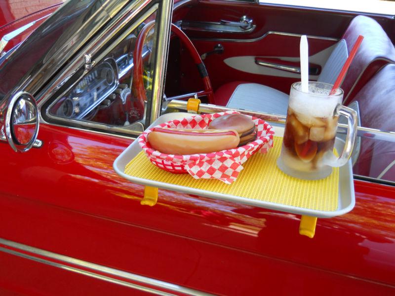 Vintage 1950's drive in car hop tray, very nice. car show option