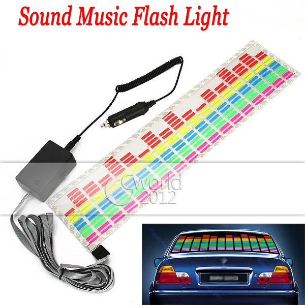 Car sticker window rhythm sound music activated color led sensor falsh lights