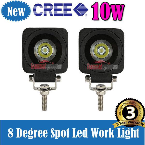 2pcs 10w cree led work light spot lamp driving fog 12v car 4x4 motorcycle atv 