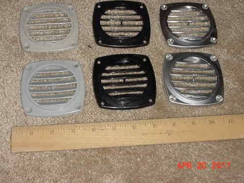 Vents 3"  flat gray, black, or silver    plastimo nylon  lot of 10