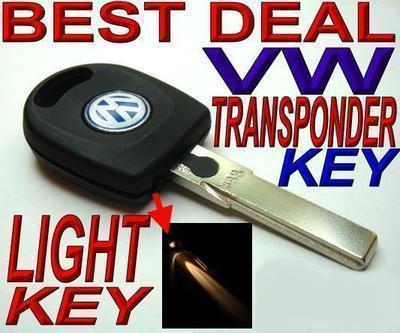 Vw volkswagen uncut "light" key virgin unlock chip transponder ignition rfid key