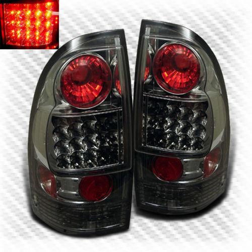 Smoked 05-11 toyota tacoma led tail lights rear smoke brake lamps pair set light