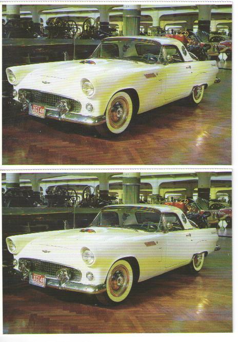 1956 ford thunderbird automobile postcard - lot of 2 - must see !! - free ship!!