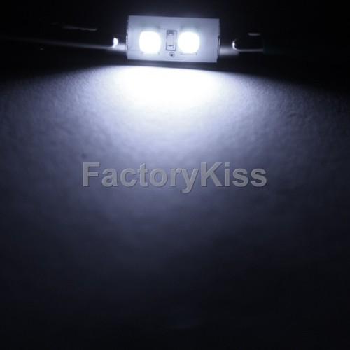 Fk canbus error-free 39mm 2-smd led car festoon white light bulbs #393