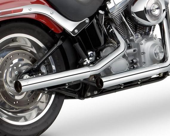 Vance & hines straightshots hs muffler chrome harley-davidson fxsts 2007-2010