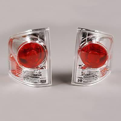 Summit racing euro taillights clear/red inserts chrome housing 1994-2003 s10