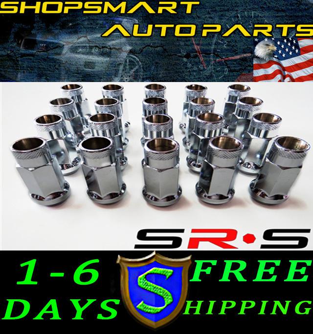 Srs 12x1.25 silver steel tuner lug nut set 20 nissan subaru infiniti g35 350z 