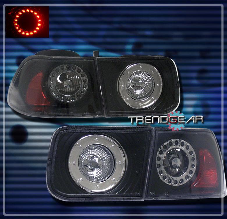 96-00 honda civic coupe 2dr led altezza tail brake light lamp jdm black 97 98 99